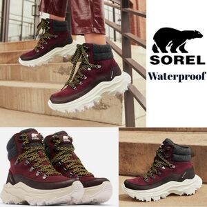 Sorel Burgundy and Black Winter Boots
